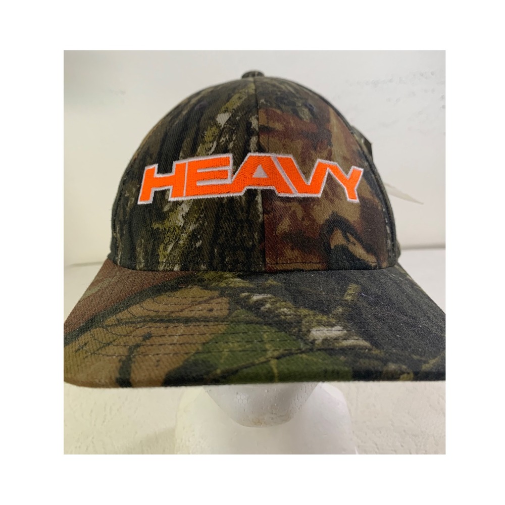 Mossy Oak Bragg Crane Heavy Machinery Camo Flexfit Hat XL-XXL Orange Embroidery